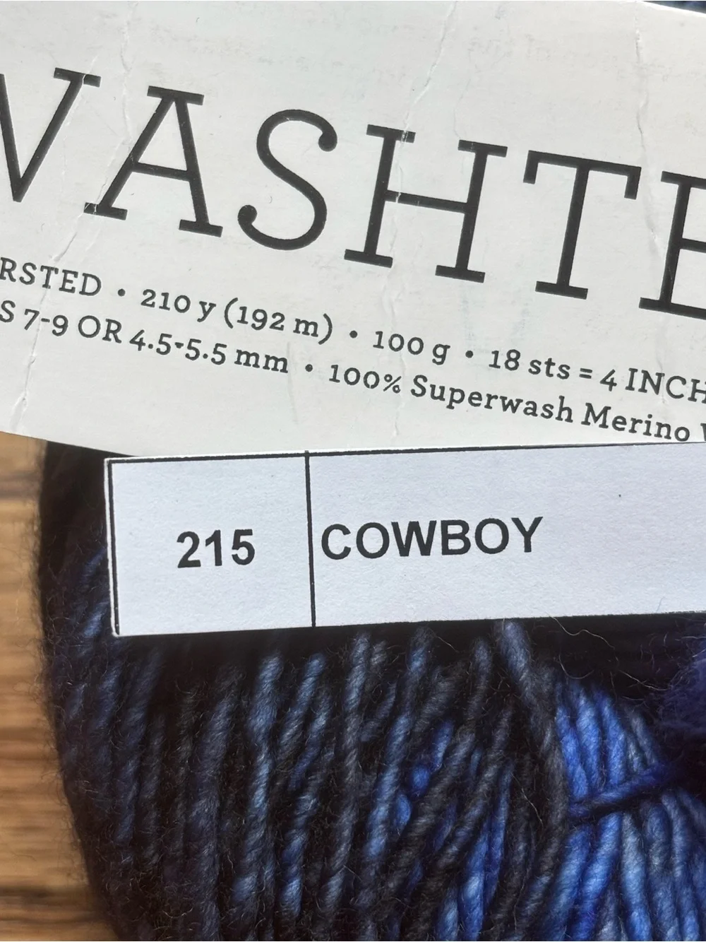 Malabrigo Yarn Washted 215 Cowboy Blue 100% SW Merino Wool Single Ply Knitting